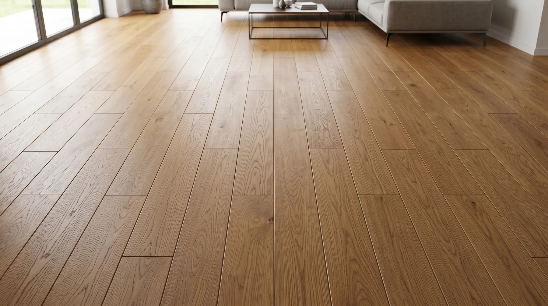 Stair stepping pattern mistake in floorboard installation where joints form a diagonal line