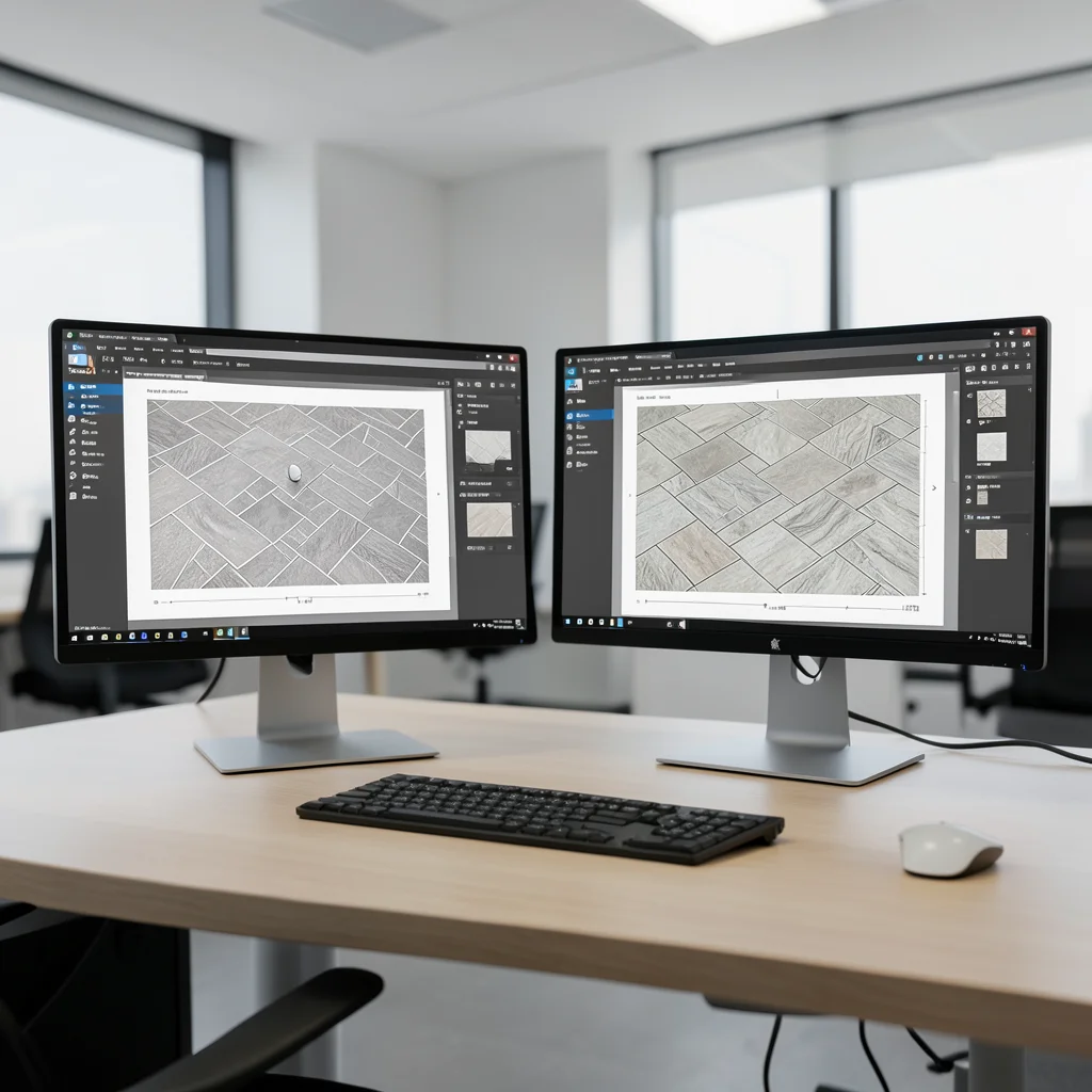 Side-by-side comparison of different flooring planning software interfaces